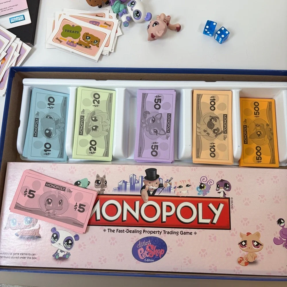 Monopoly Littlest Pet Shop Edition‎ 2008 COMPLETE w/ 4 Pets